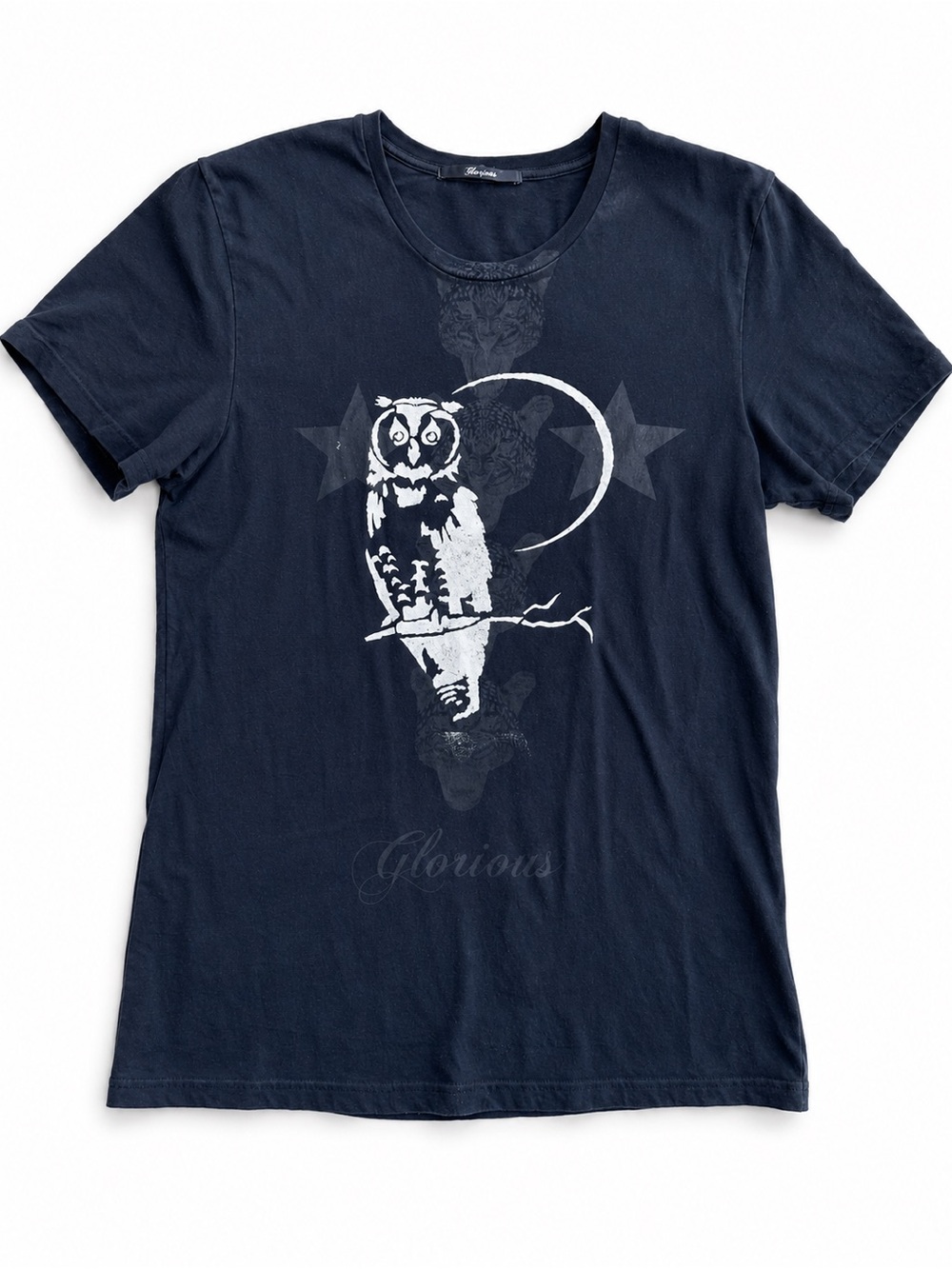 Men’s Reception Reworked Hand-Painted Owl Graphic T-Shirt
